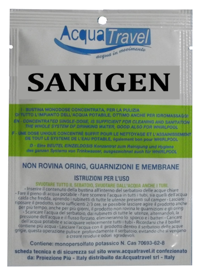 ACQUATRAVEL- Sanigen igienizzante sanificante serbatoi acqua chiara
